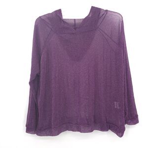 Shein sheer metallic hooded top Size 2XL long sleeve fairy grunge whimsigoth